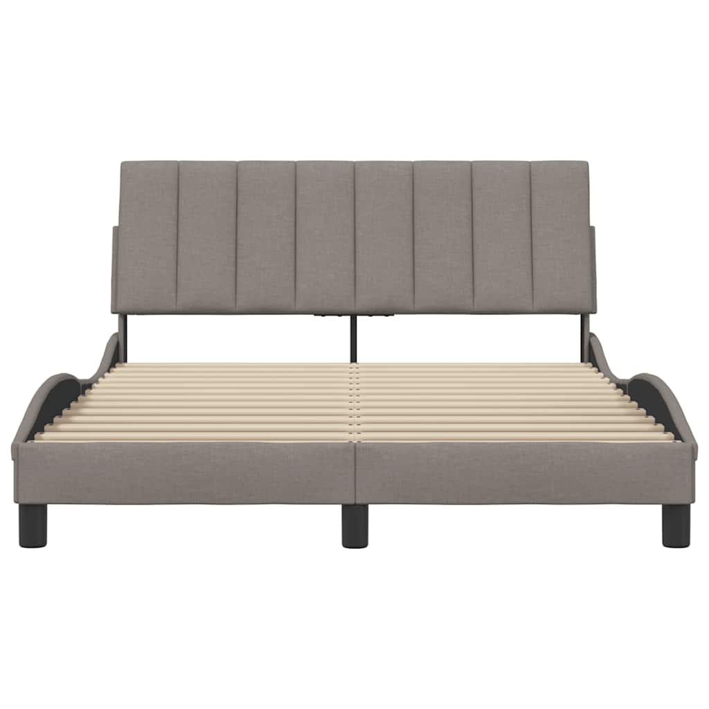 Bedframe Zonder Matras Stof 140 x 190 cm Taupe