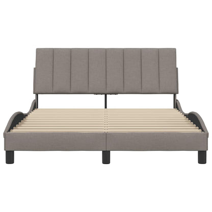 Bedframe Zonder Matras Stof 140 x 190 cm Taupe