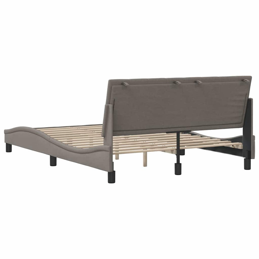 Bedframe Zonder Matras Stof 140 x 190 cm Taupe