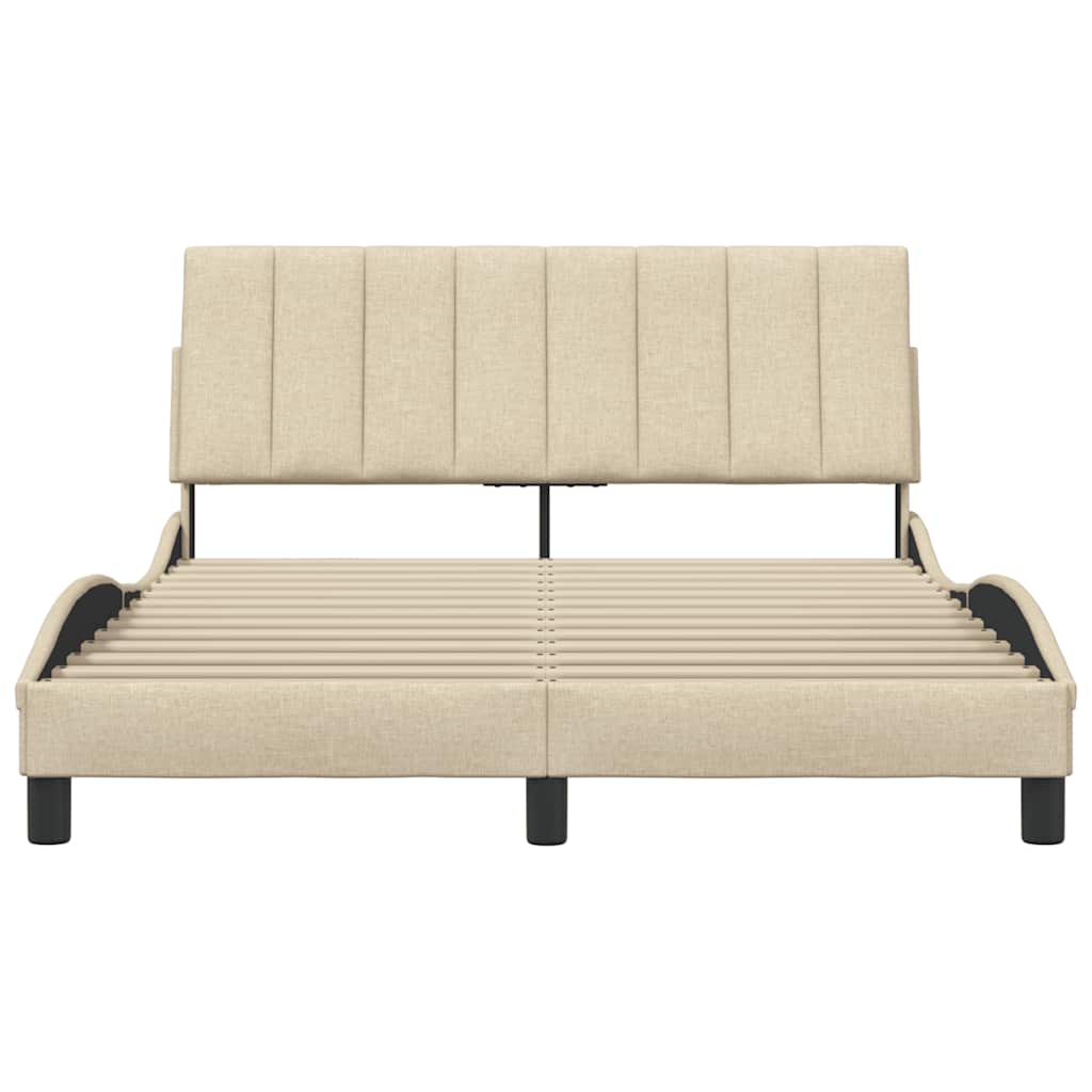 Bedframe zonder matras "Hanko" stof crèmekleurig 140x190 cm