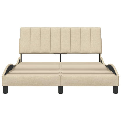 Bedframe zonder matras "Hanko" stof crèmekleurig 140x190 cm