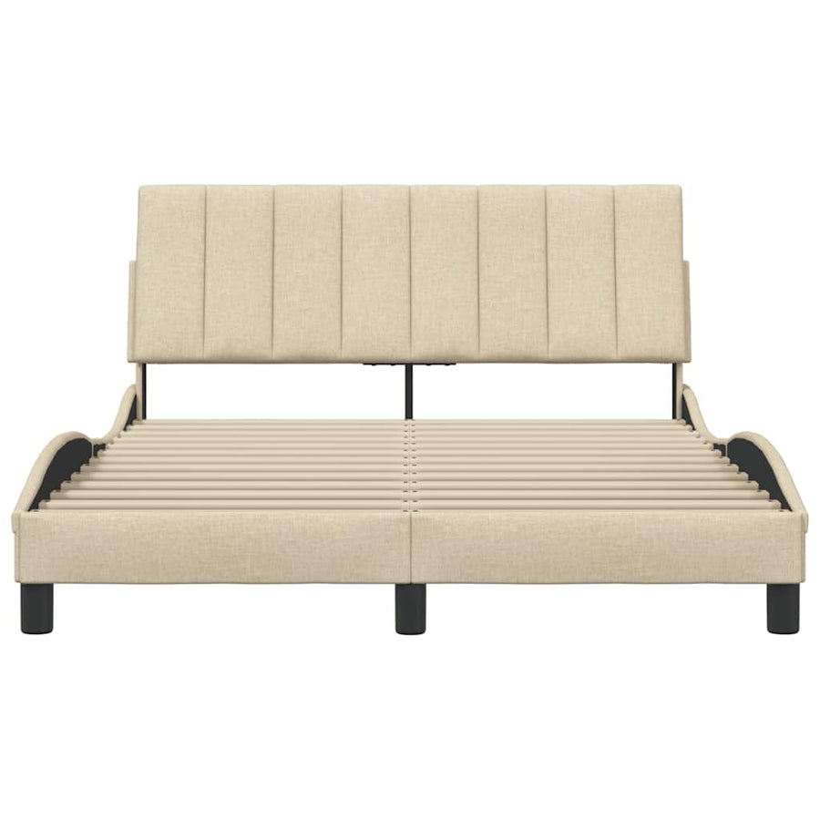 Bedframe zonder matras "Hanko" stof crèmekleurig 140x190 cm