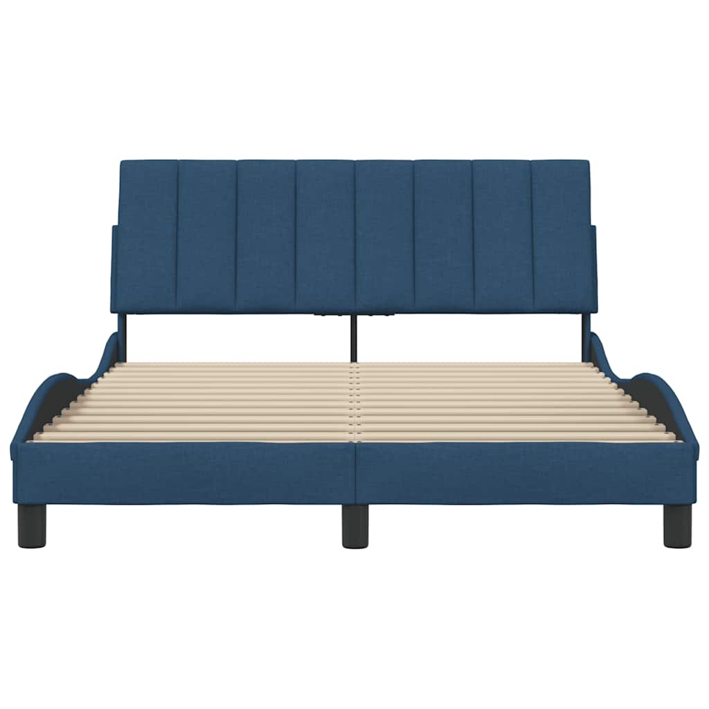 Bedframe Zonder Matras Stof 140 x 190 cm Blauw