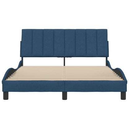 Bedframe Zonder Matras Stof 140 x 190 cm Blauw