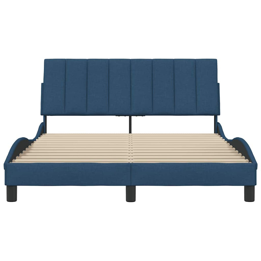 Bedframe Zonder Matras Stof 140 x 190 cm Blauw