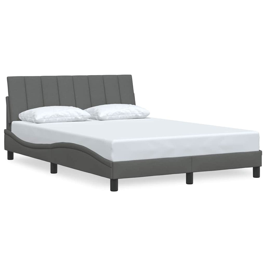 Bedframe zonder matras stof donkergrijs 140x200 cm