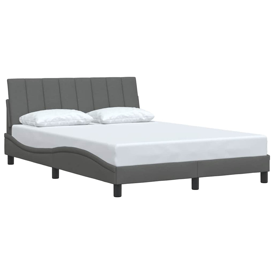 Bedframe zonder matras stof donkergrijs 140x200 cm