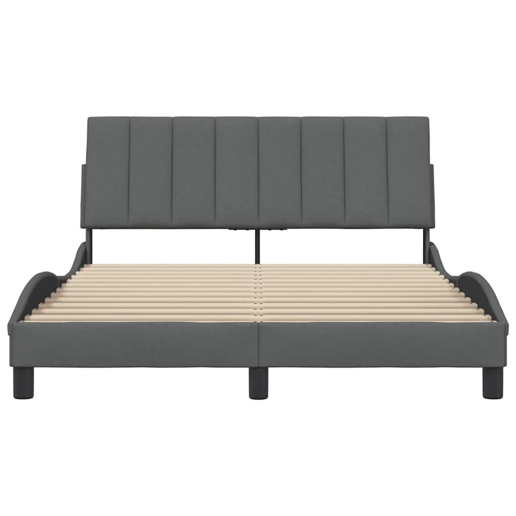 Bedframe zonder matras stof donkergrijs 140x200 cm