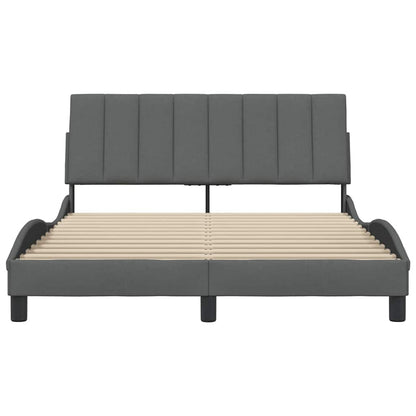 Bedframe zonder matras stof donkergrijs 140x200 cm