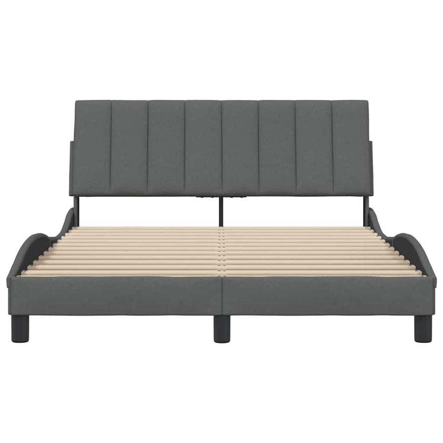 Bedframe zonder matras stof donkergrijs 140x200 cm