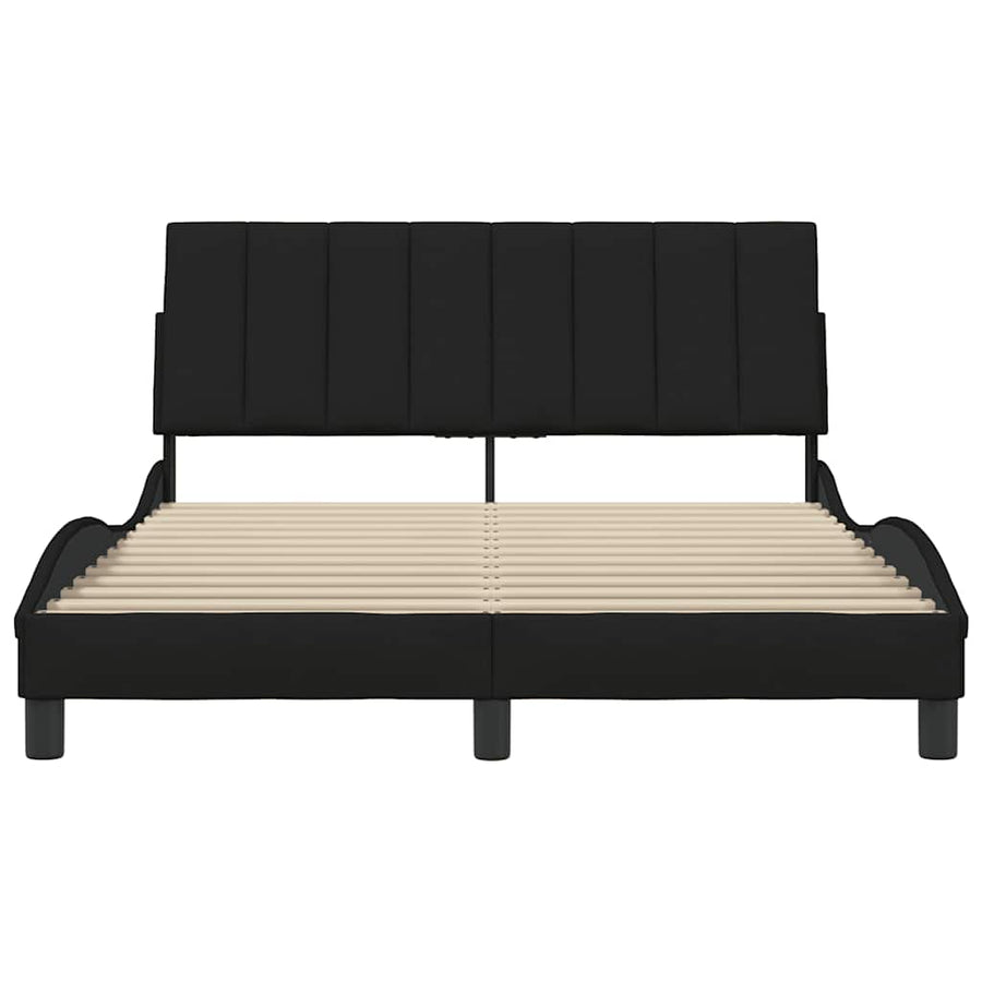 Bedframe zonder matras stof zwart 140x200 cm