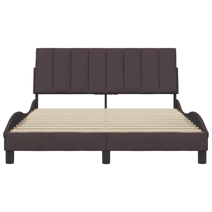 Bedframe zonder matras "Hanko" stof donkerbruin 140x200 cm