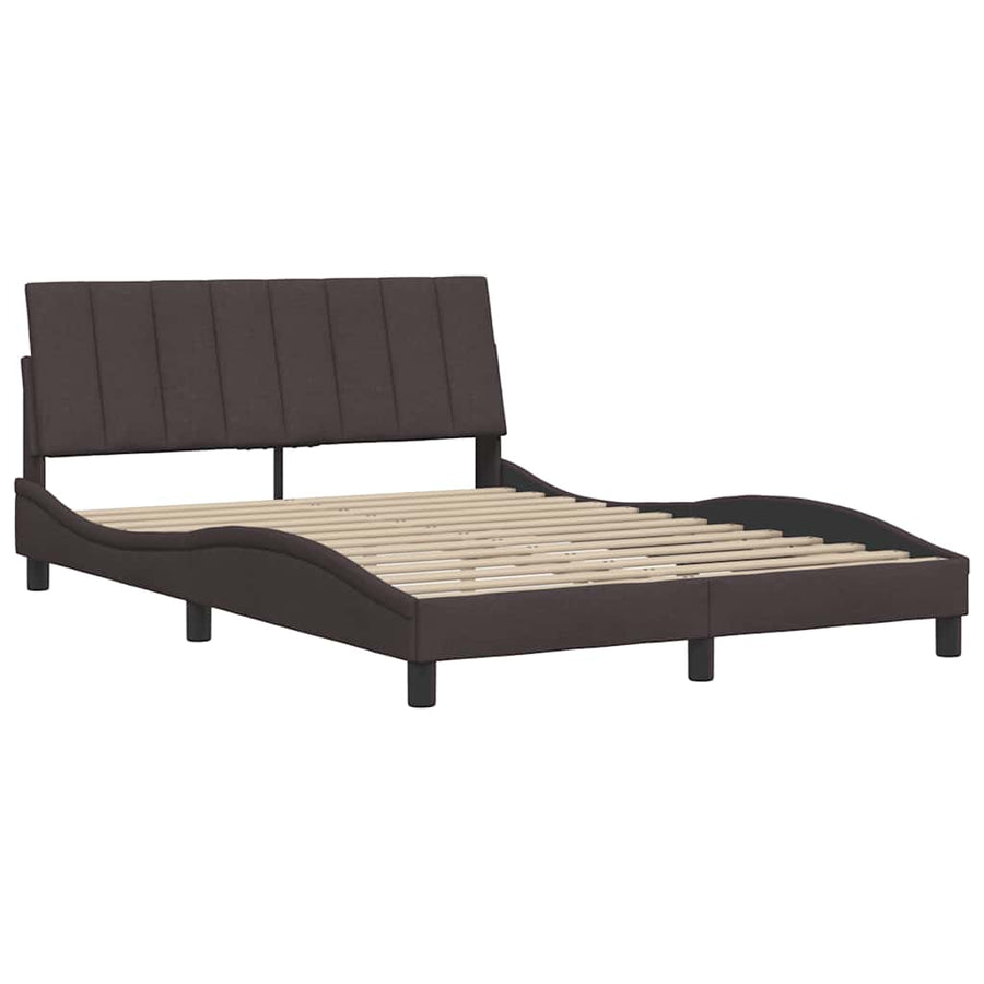 Bedframe zonder matras "Hanko" stof donkerbruin 140x200 cm