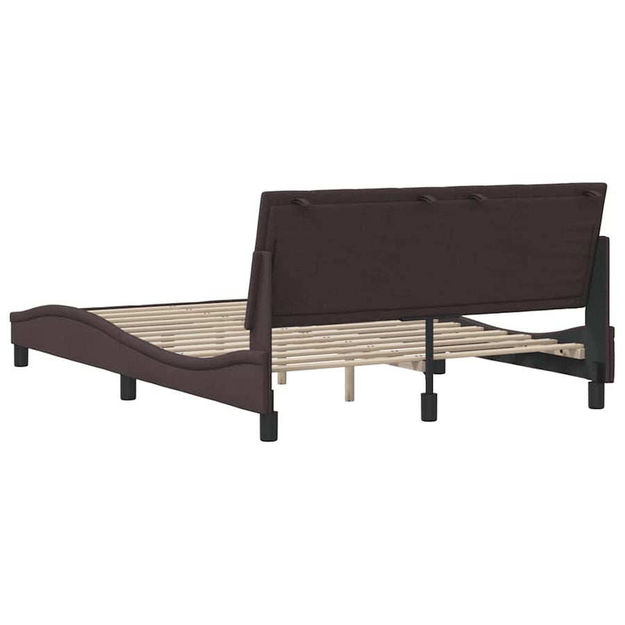 Bedframe zonder matras "Hanko" stof donkerbruin 140x200 cm