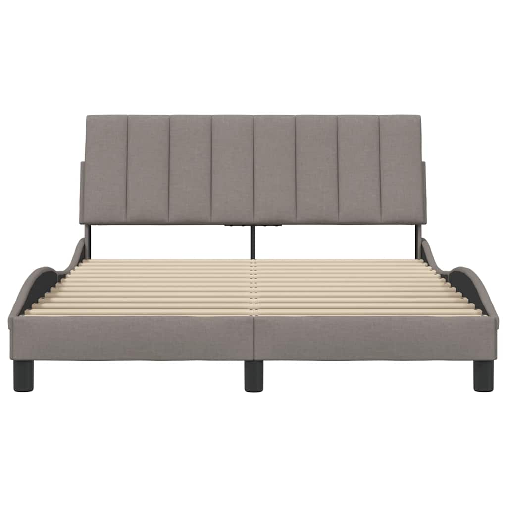 Bedframe Zonder Matras Stof 140 x 200 cm Taupe