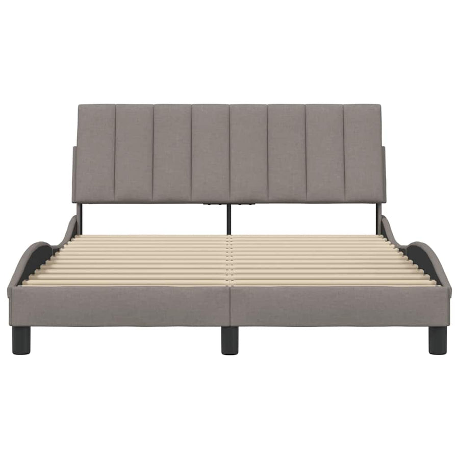 Bedframe Zonder Matras Stof 140 x 200 cm Taupe