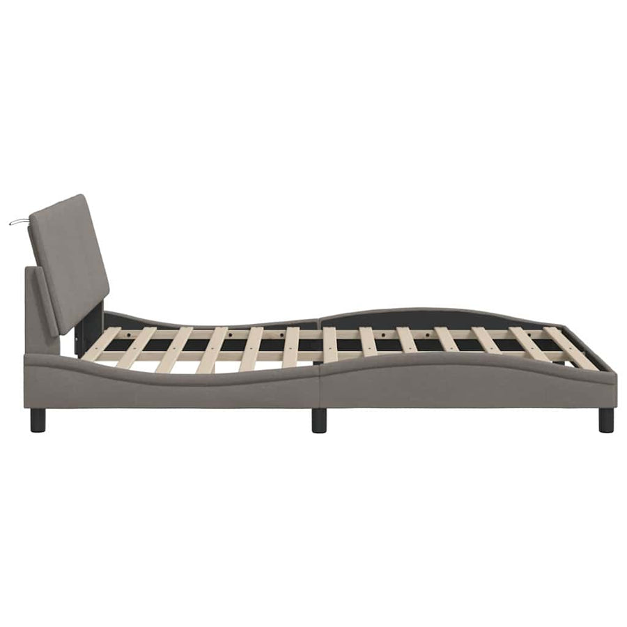 Bedframe Zonder Matras Stof 140 x 200 cm Taupe
