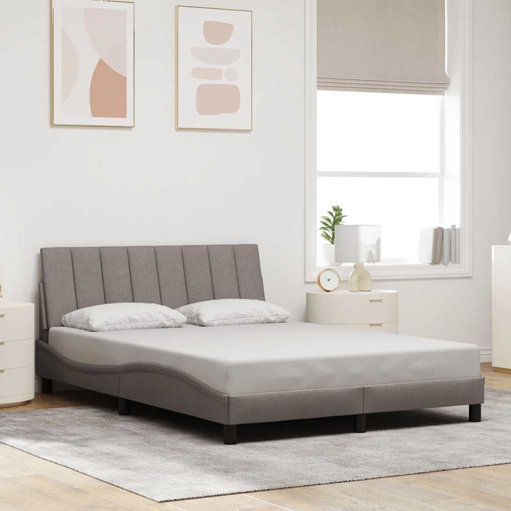Bedframe Zonder Matras Stof 140 x 200 cm Taupe