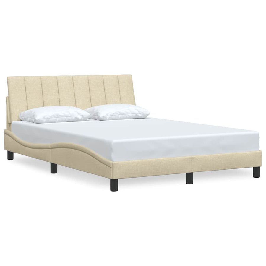 Bedframe zonder matras "Hanko" stof crèmekleurig 140x200 cm