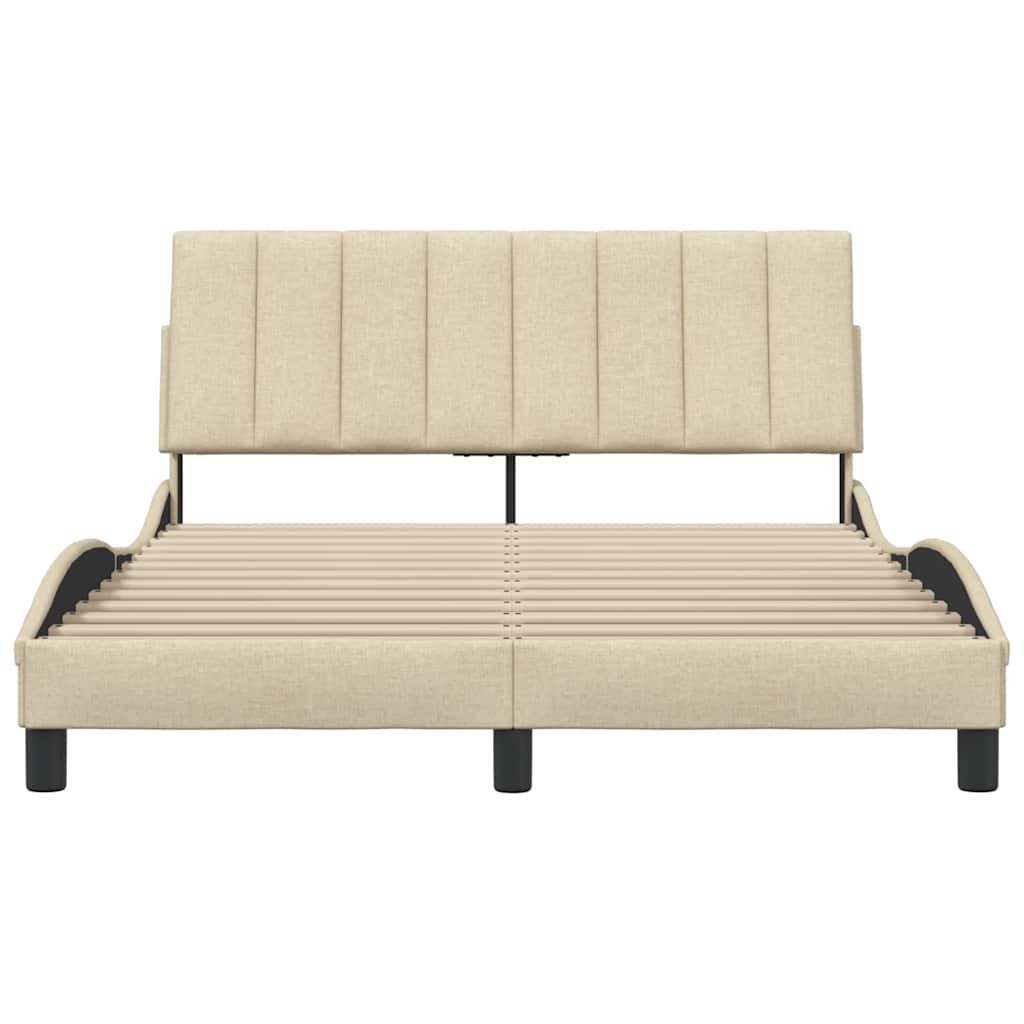 Bedframe zonder matras "Hanko" stof crèmekleurig 140x200 cm