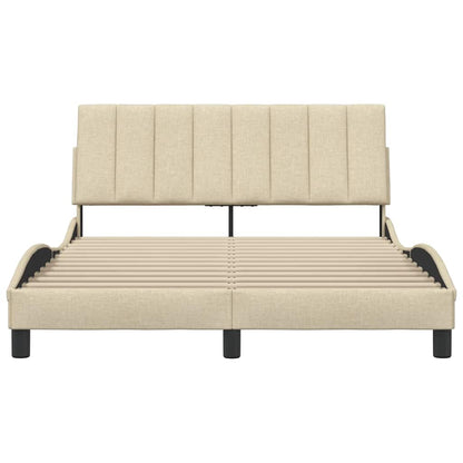 Bedframe zonder matras "Hanko" stof crèmekleurig 140x200 cm