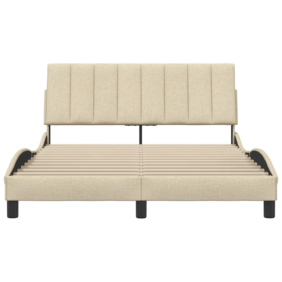 Bedframe zonder matras "Hanko" stof crèmekleurig 140x200 cm