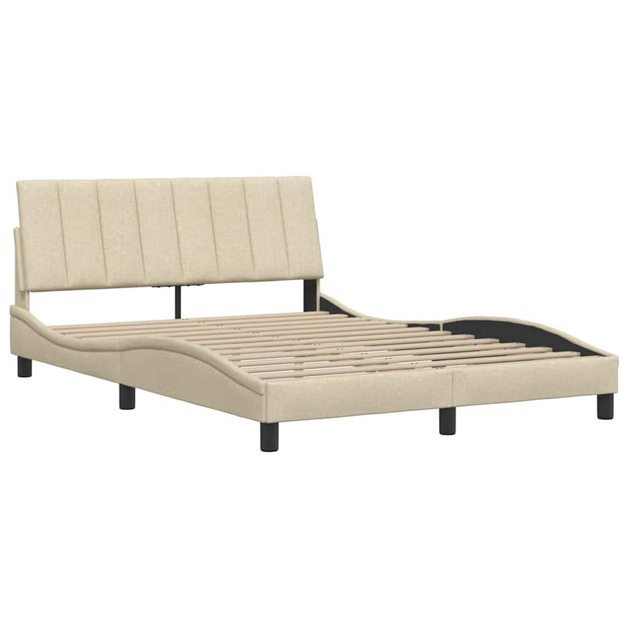 Bedframe zonder matras "Hanko" stof crèmekleurig 140x200 cm