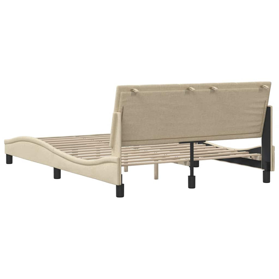 Bedframe zonder matras "Hanko" stof crèmekleurig 140x200 cm
