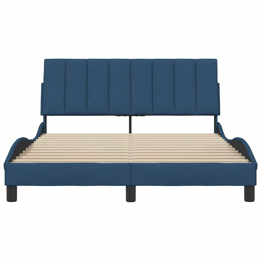 Bedframe Zonder Matras Stof 140 x 200 cm Blauw