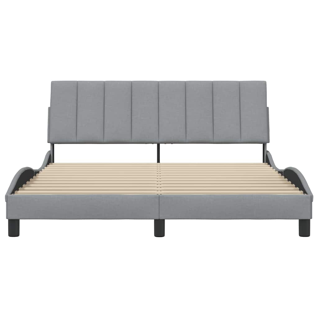 Bedframe zonder matras stof lichtgrijs 160x200 cm