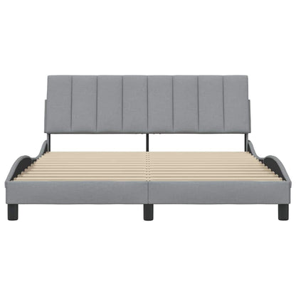 Bedframe zonder matras stof lichtgrijs 160x200 cm