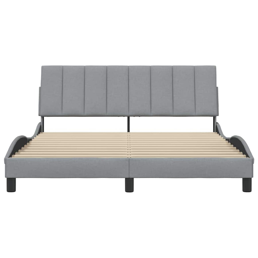 Bedframe zonder matras stof lichtgrijs 160x200 cm