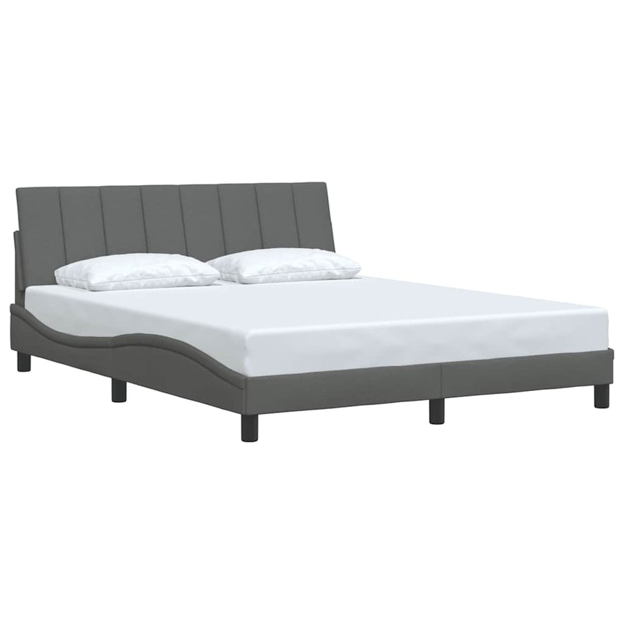 Bedframe zonder matras stof donkergrijs 160x200 cm