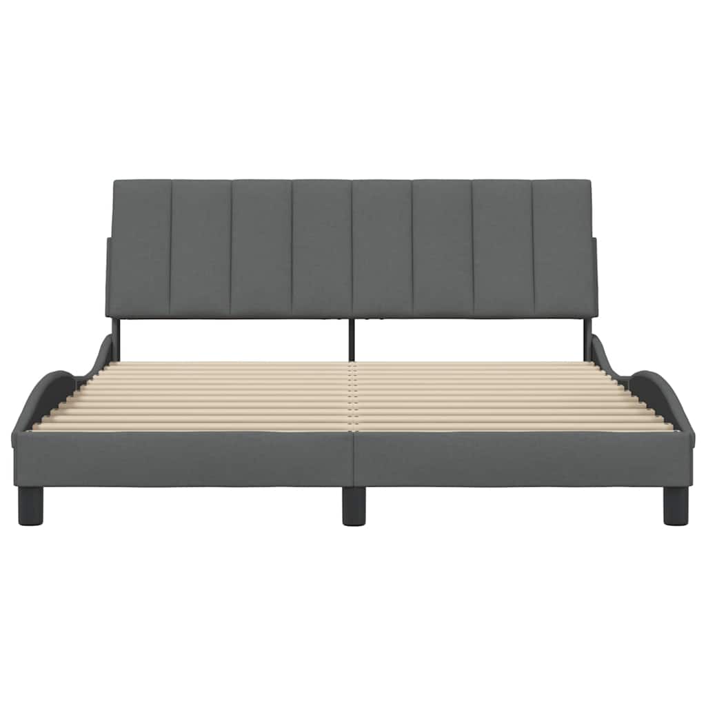 Bedframe zonder matras stof donkergrijs 160x200 cm