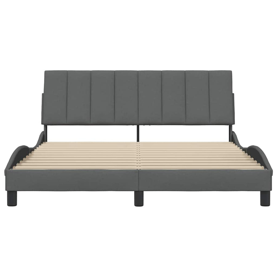 Bedframe zonder matras stof donkergrijs 160x200 cm