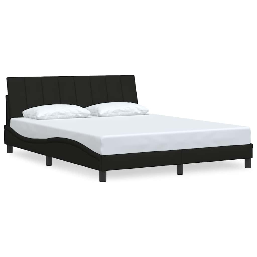 Bedframe Zonder Matras Stof 160 x 200 cm Zwart