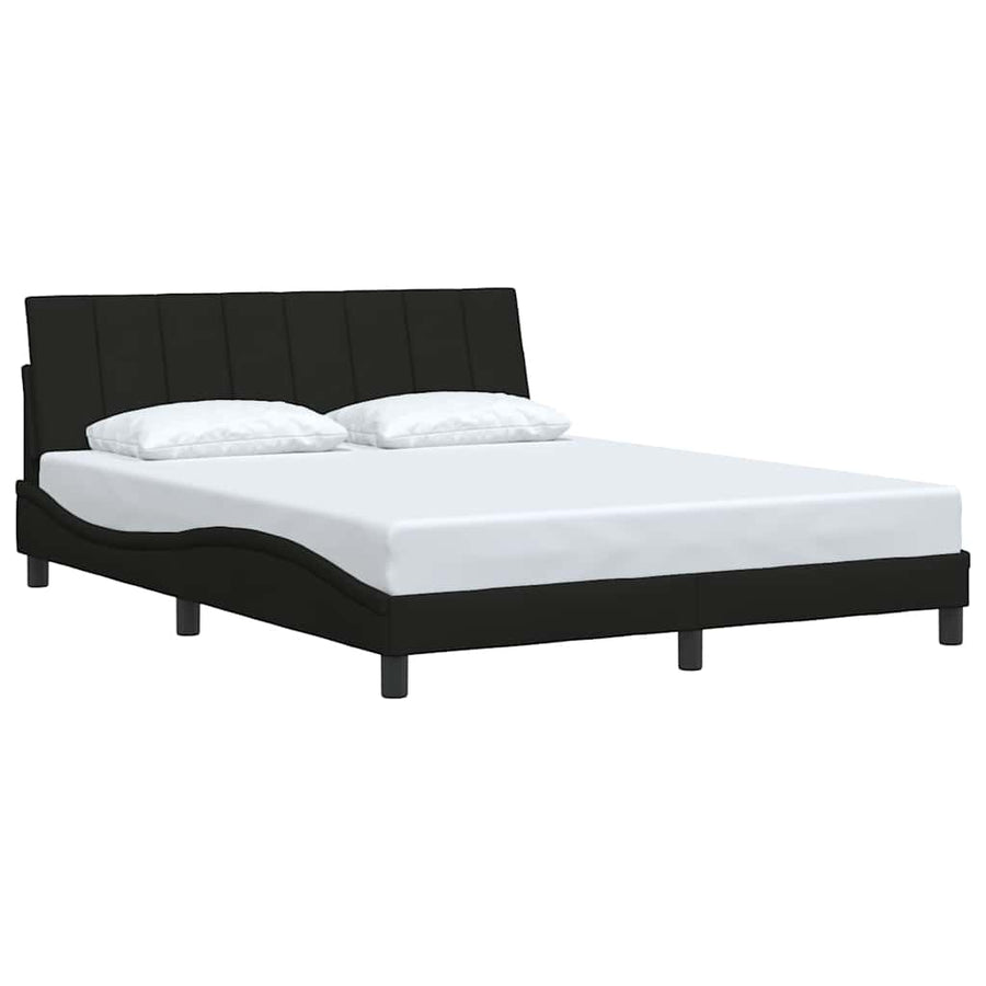 Bedframe Zonder Matras Stof 160 x 200 cm Zwart