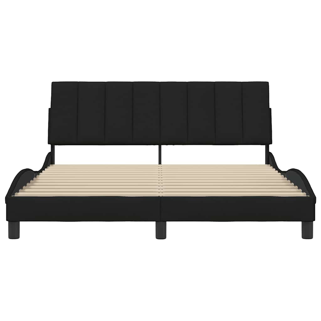 Bedframe Zonder Matras Stof 160 x 200 cm Zwart