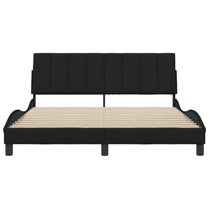Bedframe Zonder Matras Stof 160 x 200 cm Zwart