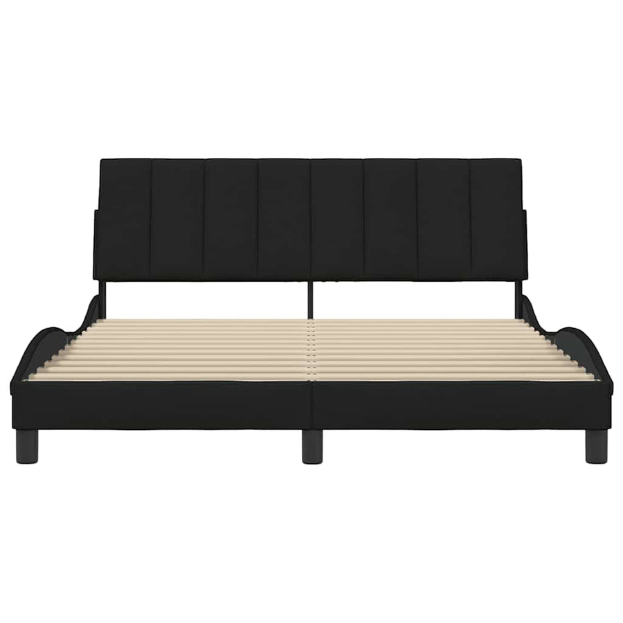 Bedframe Zonder Matras Stof 160 x 200 cm Zwart