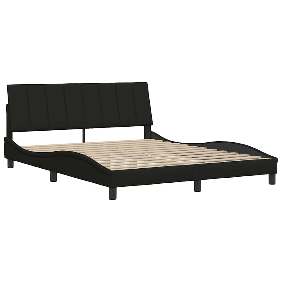 Bedframe Zonder Matras Stof 160 x 200 cm Zwart