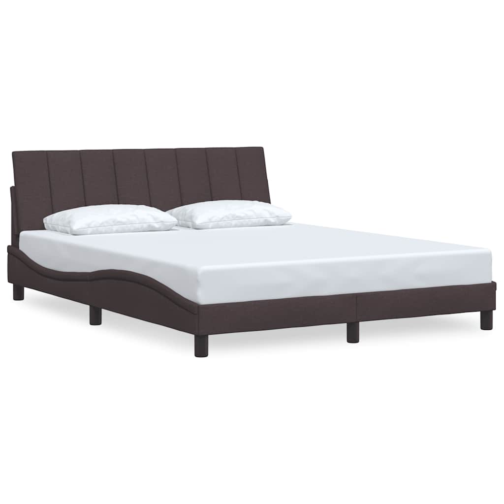 Bedframe Zonder Matras Stof 160 x 200 cm Donkerbruin