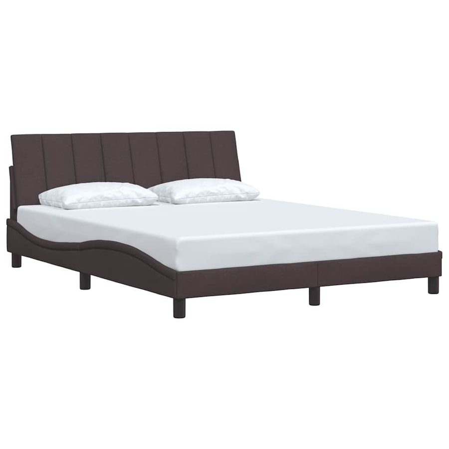 Bedframe Zonder Matras Stof 160 x 200 cm Donkerbruin