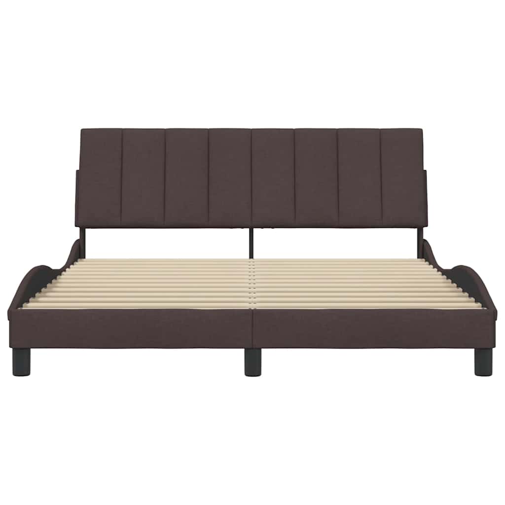 Bedframe Zonder Matras Stof 160 x 200 cm Donkerbruin