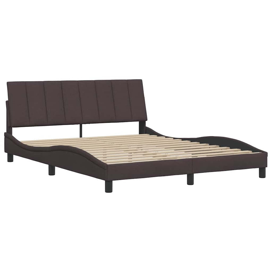 Bedframe Zonder Matras Stof 160 x 200 cm Donkerbruin