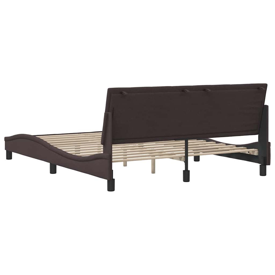 Bedframe Zonder Matras Stof 160 x 200 cm Donkerbruin