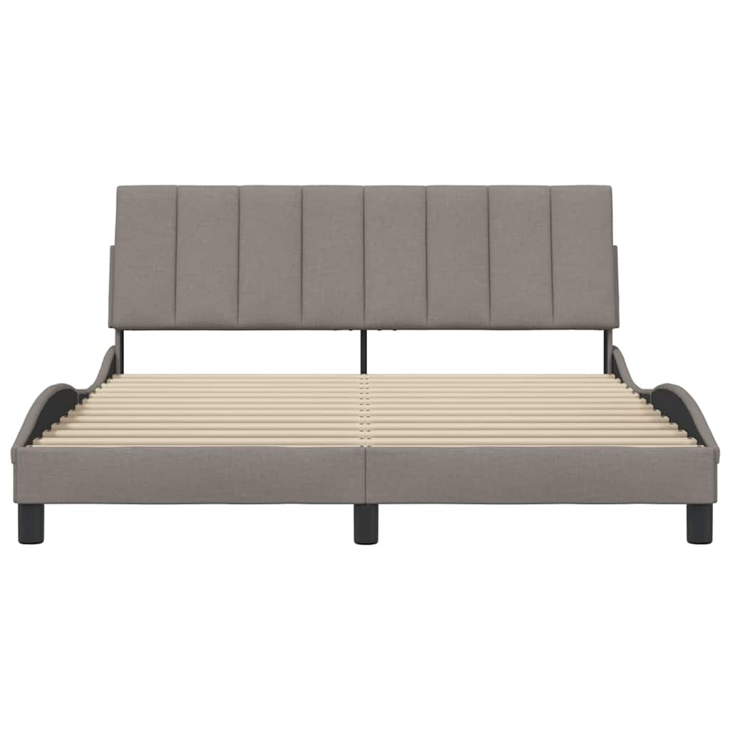 Bedframe Zonder Matras Stof 160 x 200 cm Taupe
