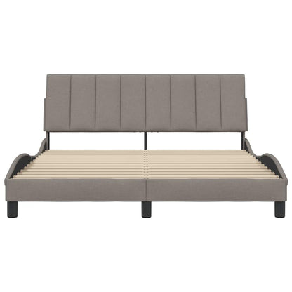 Bedframe Zonder Matras Stof 160 x 200 cm Taupe