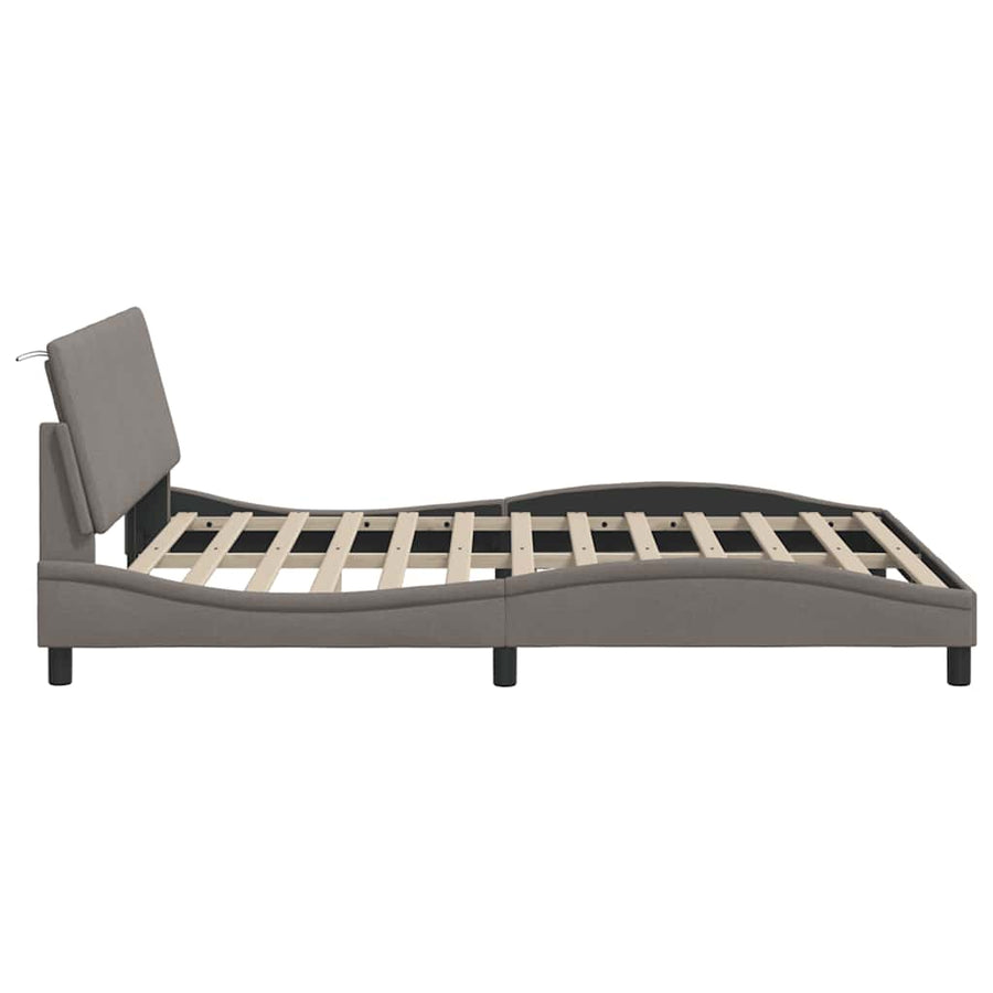 Bedframe Zonder Matras Stof 160 x 200 cm Taupe