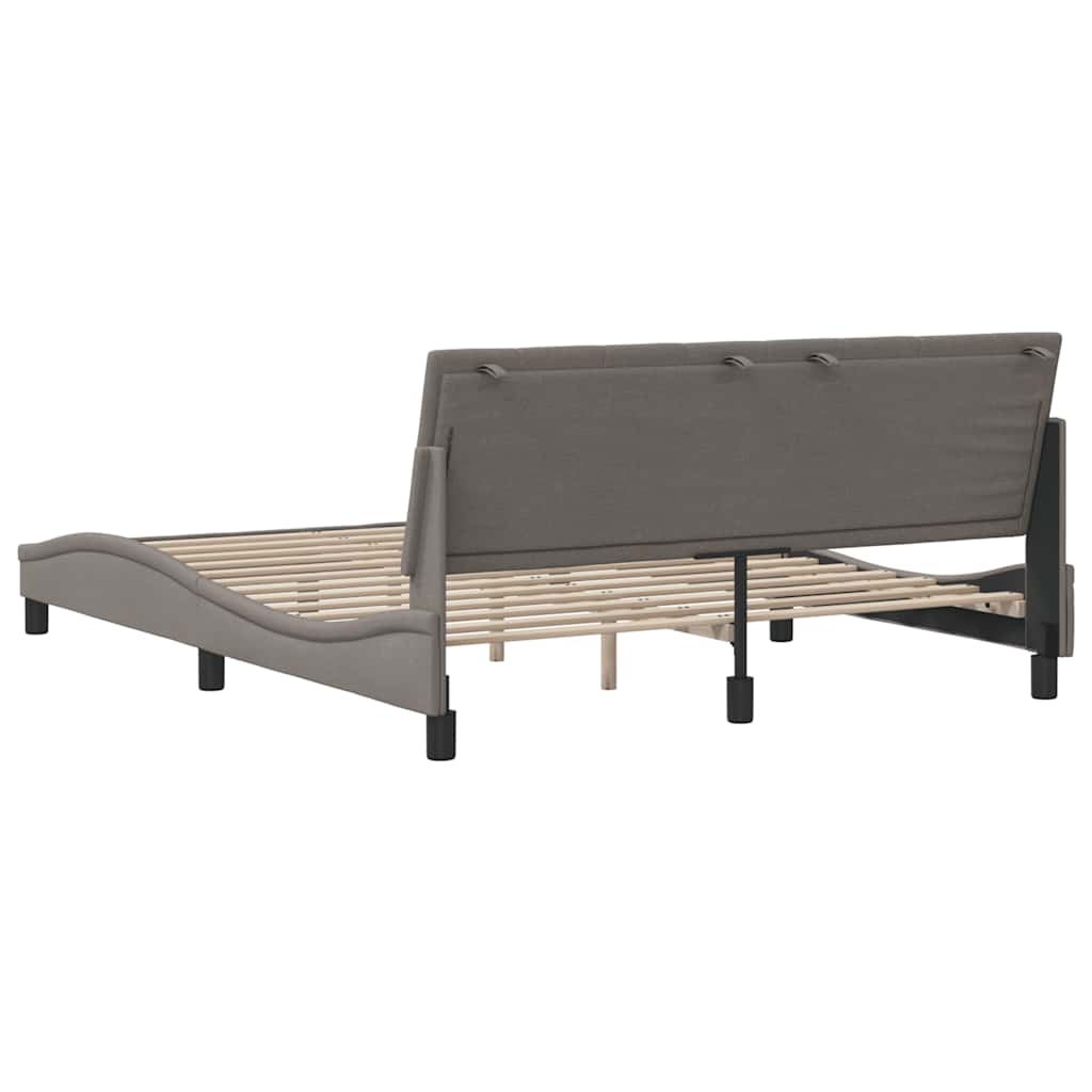 Bedframe Zonder Matras Stof 160 x 200 cm Taupe